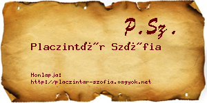 Placzintár Szófia névjegykártya